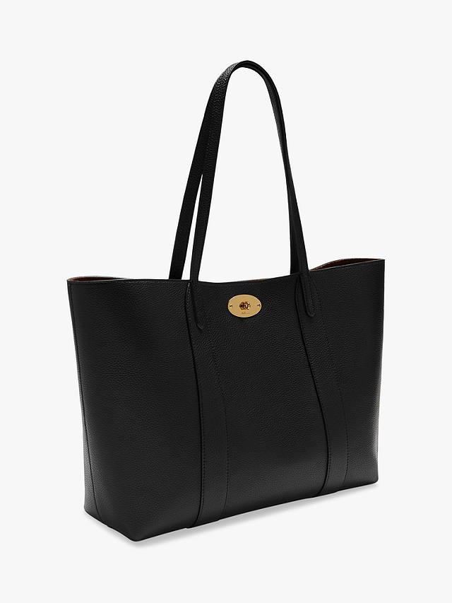 Mulberry Bayswater Small Classic Grain Leather Tote Bag, Black at John Lewis & Partners