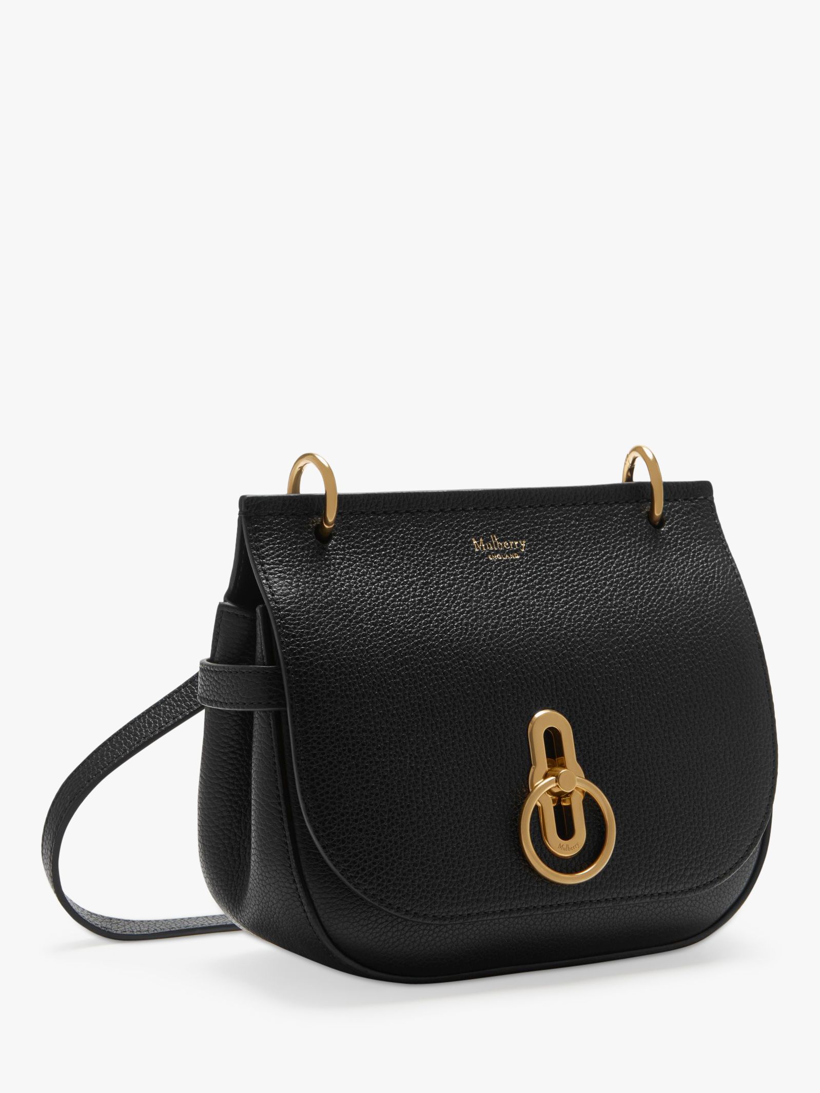 Mulberry Small Amberley Classic Grain Leather Satchel Bag, Black at ...