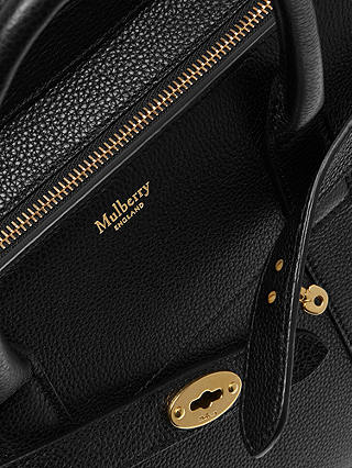 Mulberry Small Bayswater Zipped Classic Grain Leather Tote Bag, Black ...