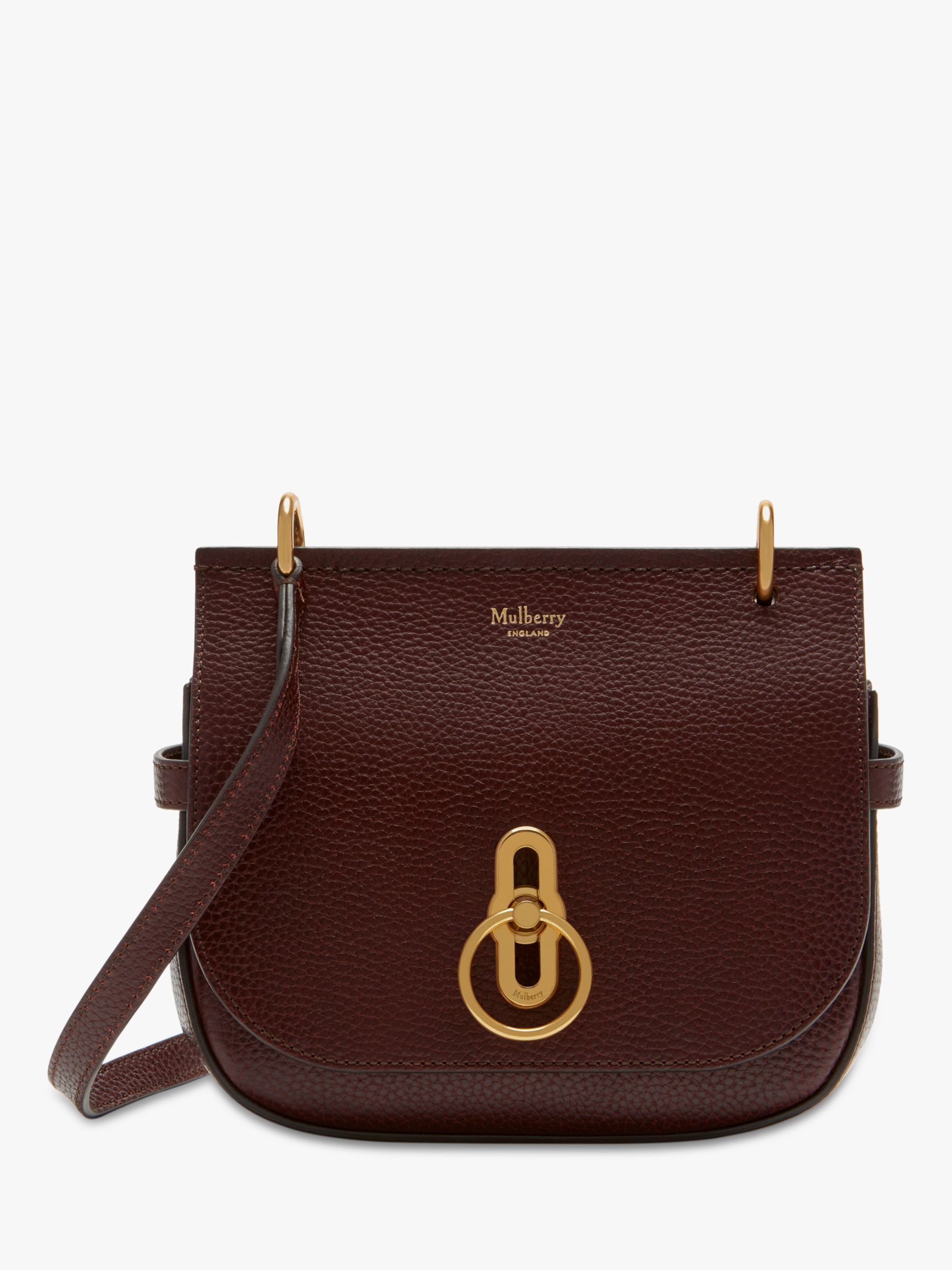 Mulberry Small Amberley Grain Veg Tanned Leather Satchel Bag, Oxblood ...