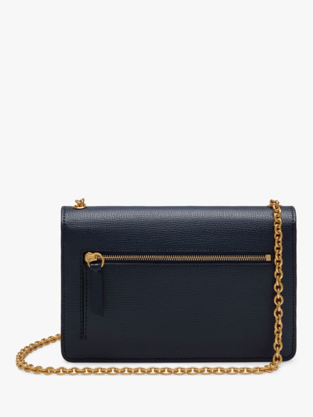 Mulberry Small Darley Cross Grain Leather Cross Body Bag, Bright Navy