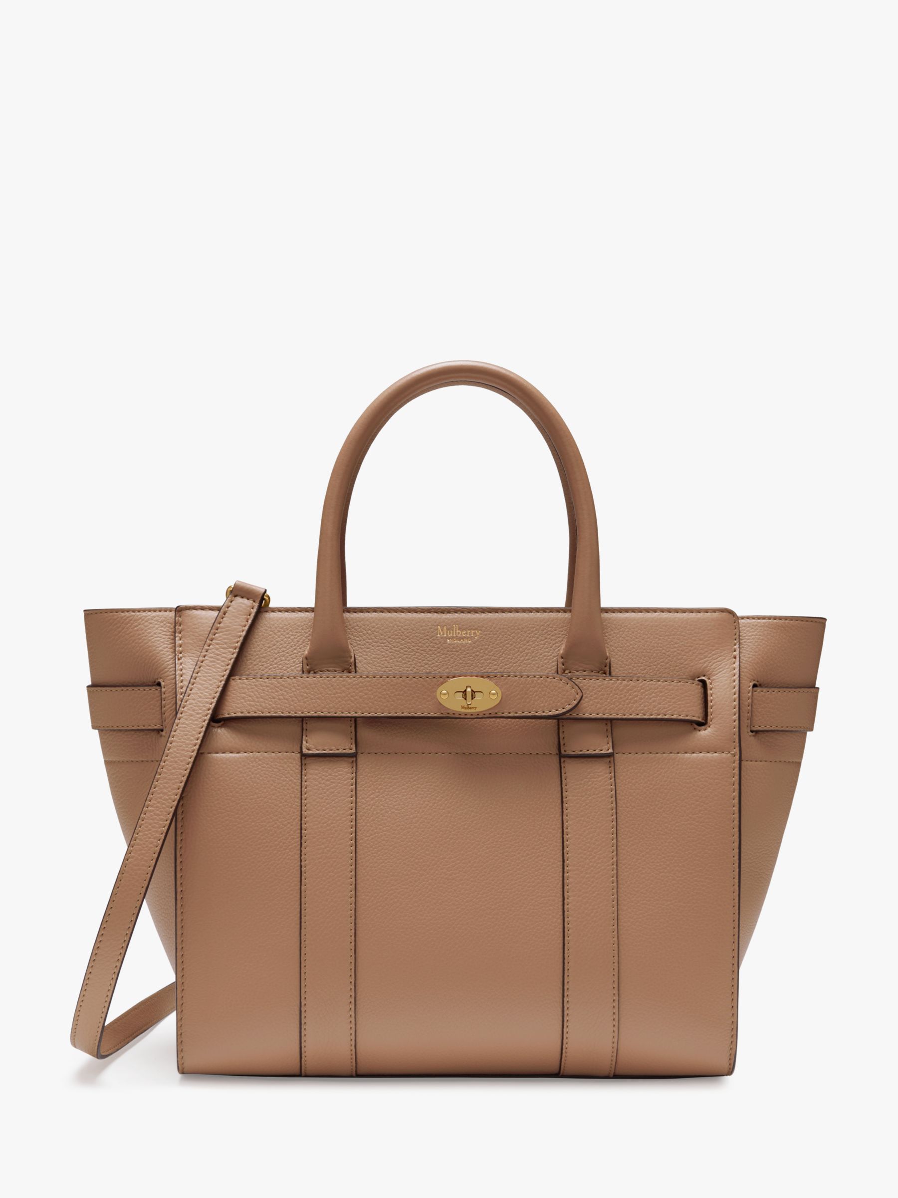 Mulberry Small Bayswater Zipped Classic Grain Leather Tote Bag at John Lewis & Partners