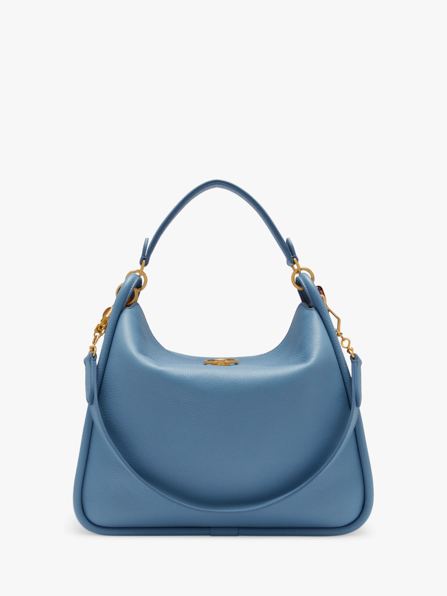 Mulberry Leighton Small Classic Grain Leather Shoulder Bag, Lavender Blue