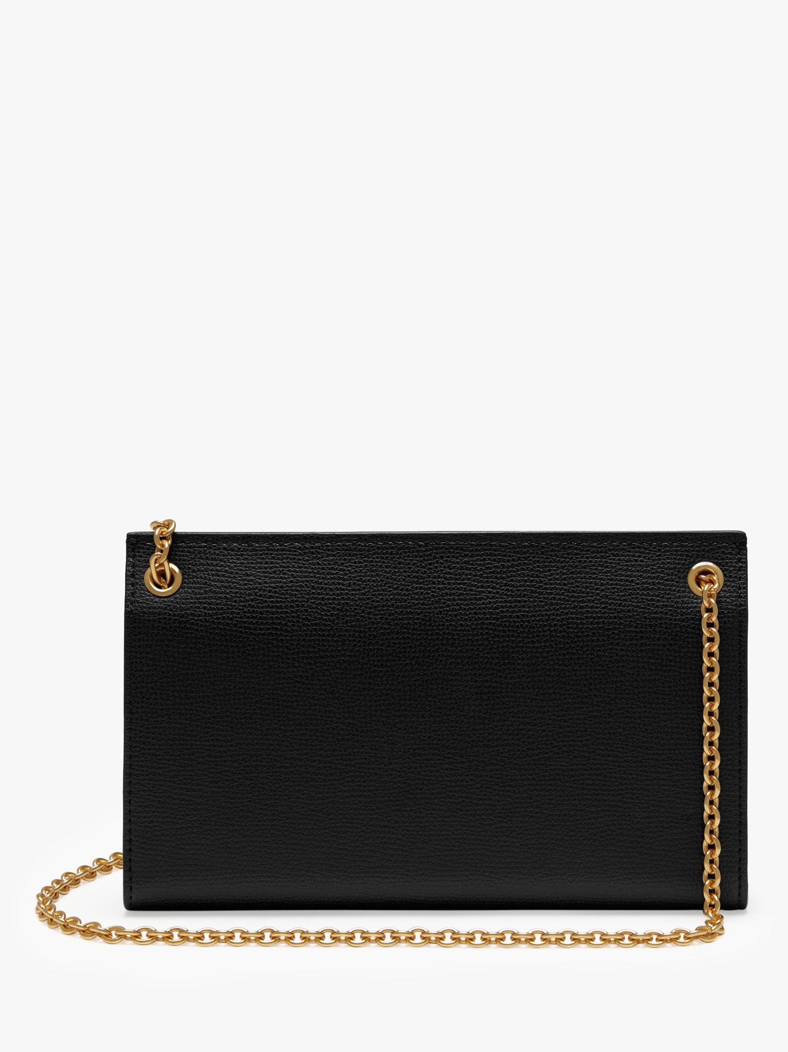 Mulberry Amberley Cross Grain Leather Clutch Bag, Black at John Lewis ...