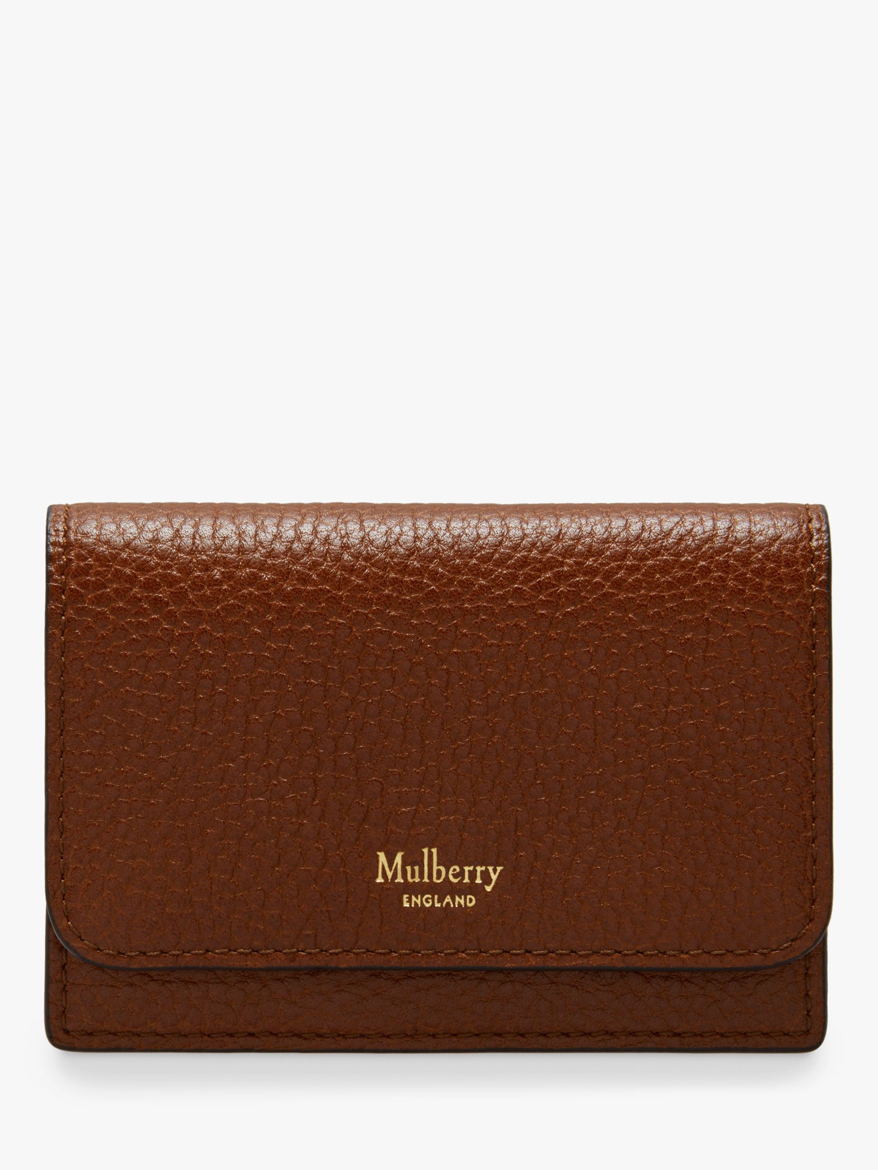 Mulberry Continental Grain Veg Tanned Leather Card Holder, Oak