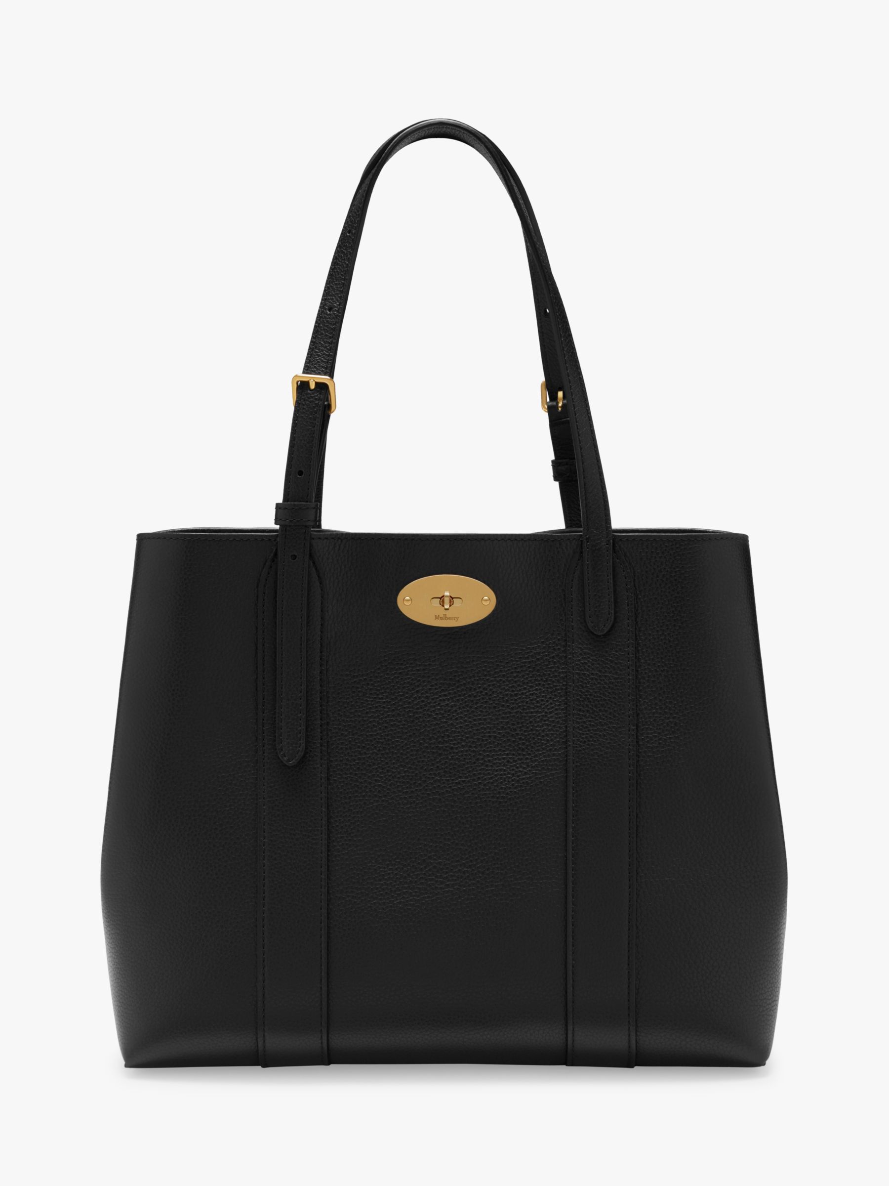 Mulberry Small Bayswater Classic Grain Leather Tote Bag, Black at John Lewis & Partners