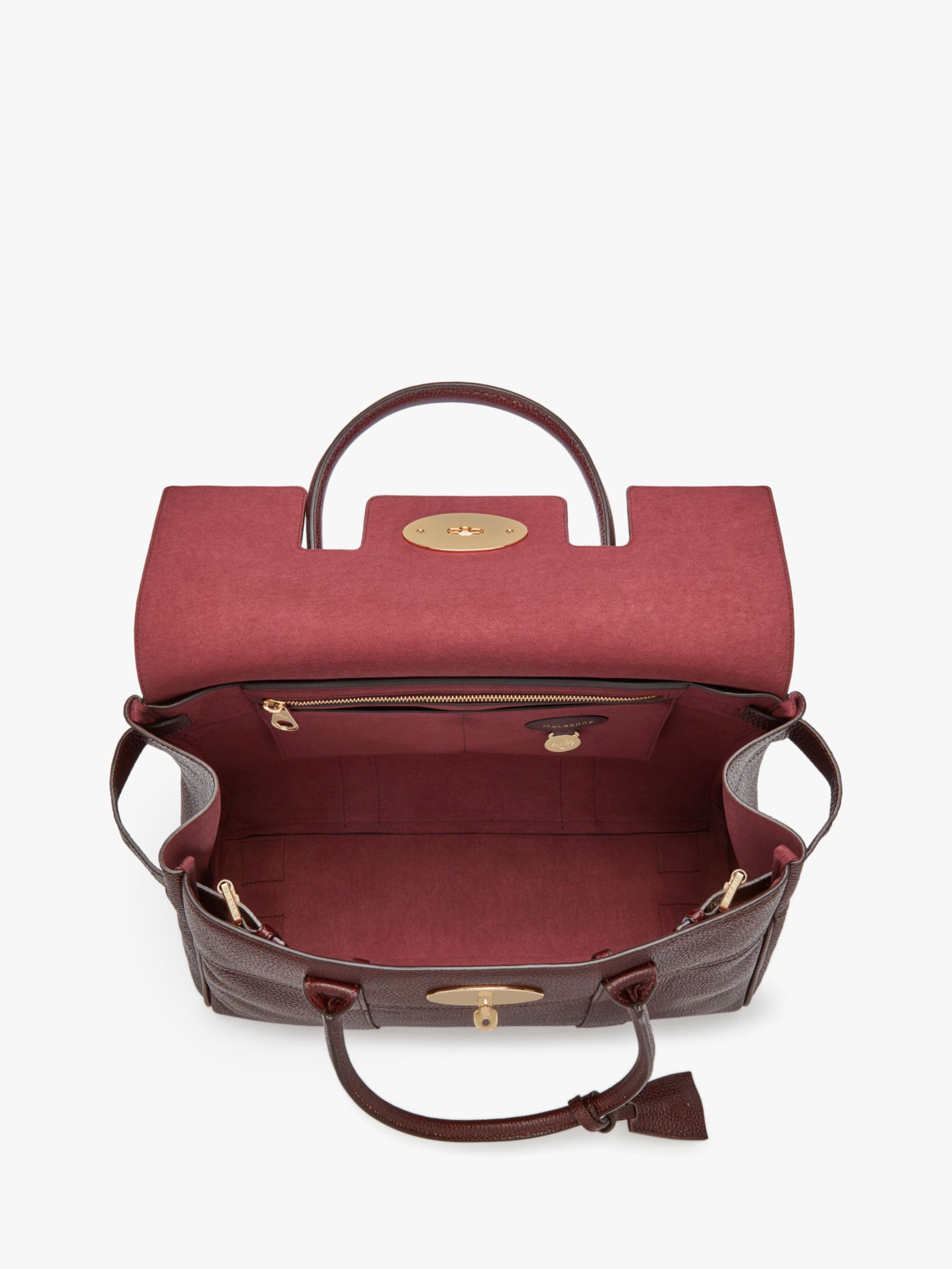 Mulberry Mini Bayswater Grain Veg Tanned Leather Backpack, Oxblood