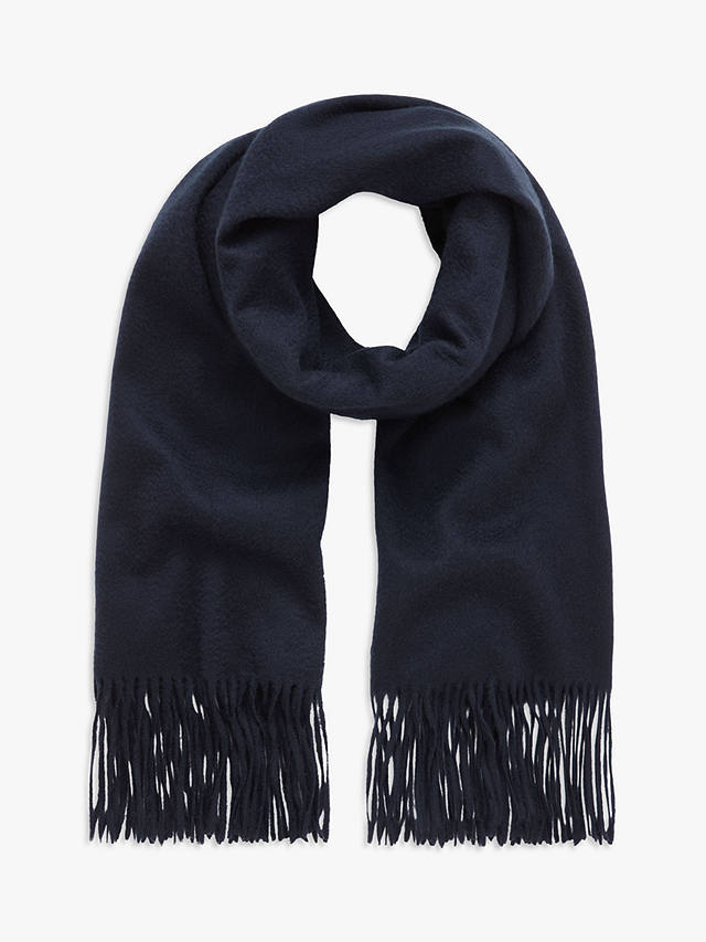 Mulberry Cashmere Scarf, Navy at John Lewis & Partners
