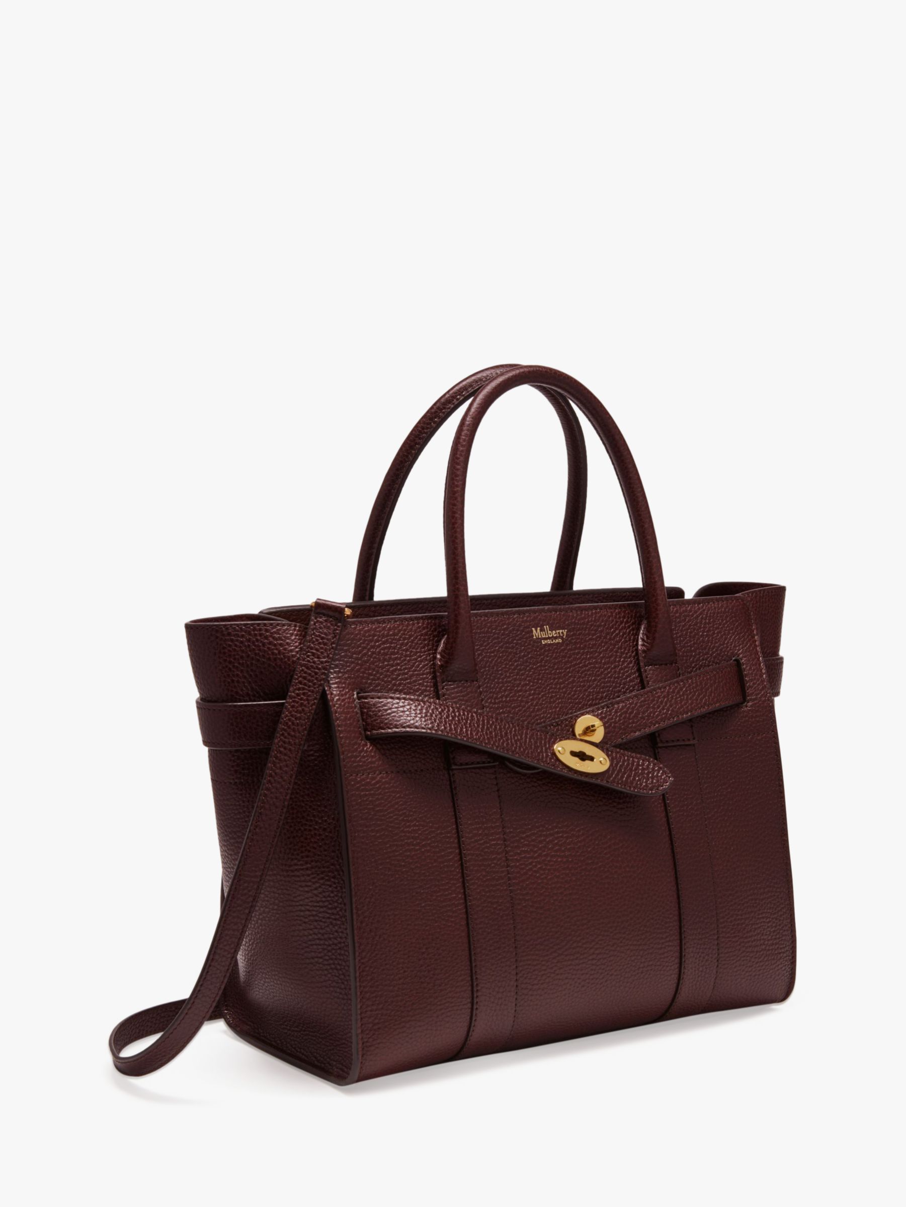 Mulberry Small Bayswater Zipped Grain Veg Tanned Leather Tote Bag ...