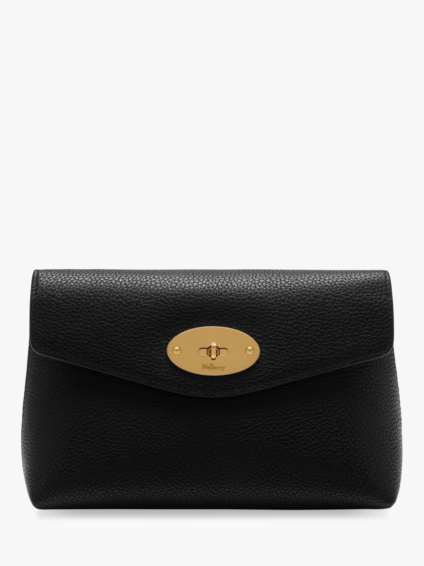 Mulberry Darley Classic Grain Leather Small Cosmetic Pouch, Black at ...