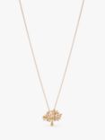Mulberry Tree Brass Metal & Swarovski Crystal Necklace, Gold