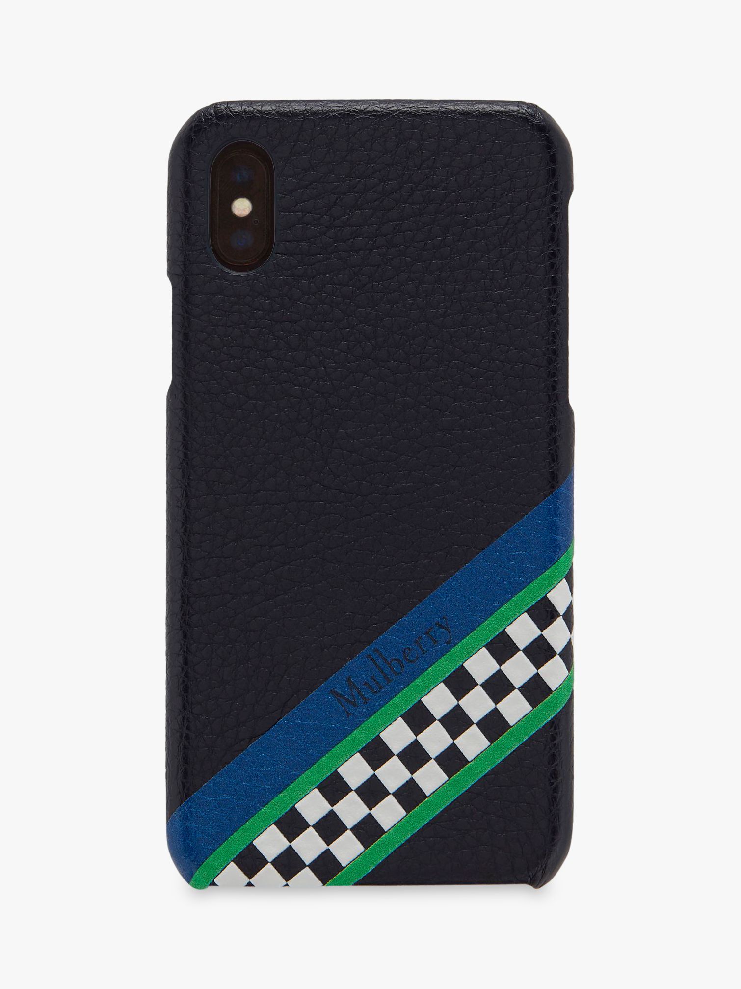 Mulberry Racing Stripes Leather iPhone Plus Case, Midnight at John ...