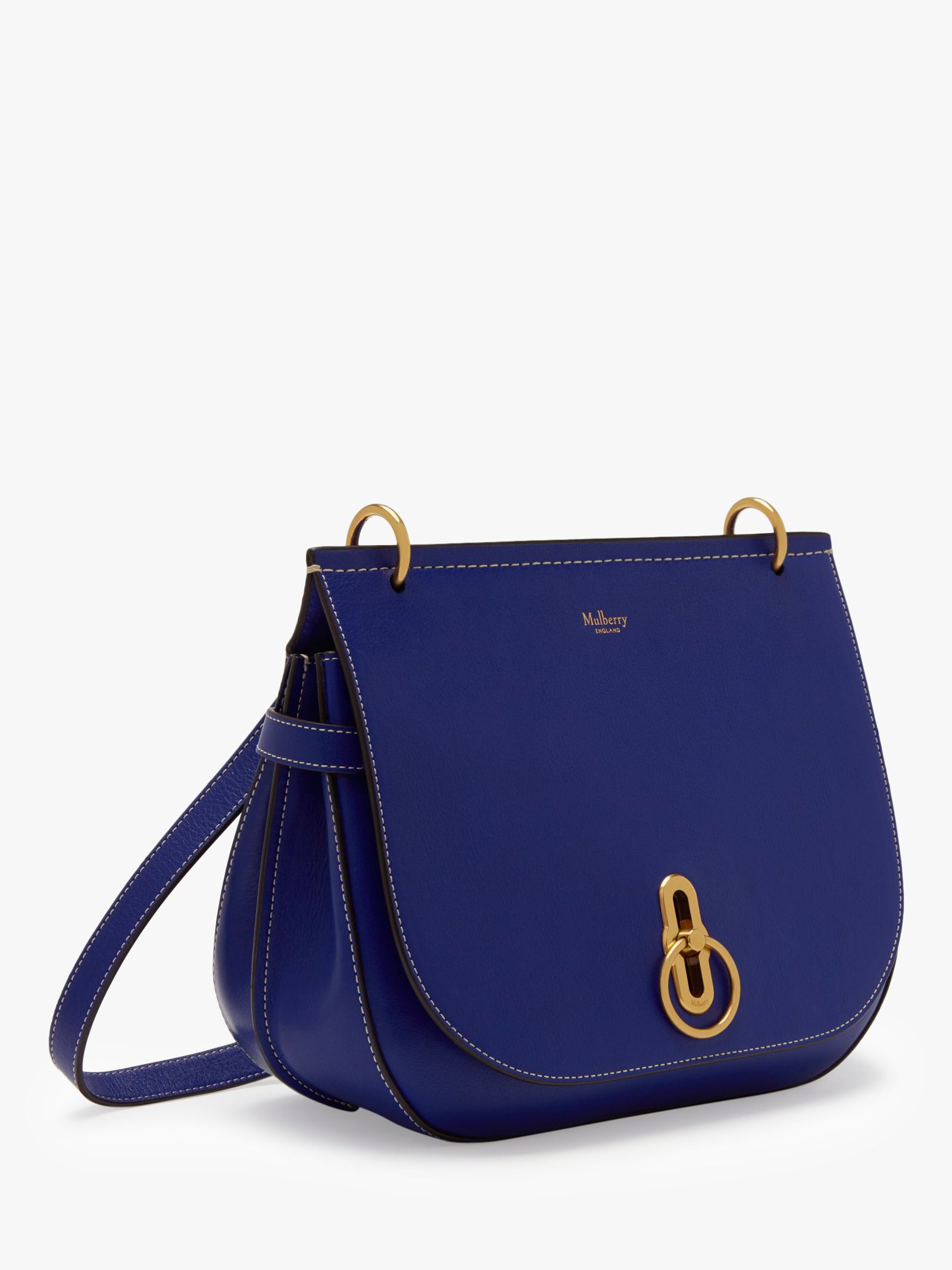 Mulberry Small Amberley Silky Calf's Leather Satchel Bag, Cobalt Blue