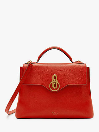Mulberry Small Seaton Classic Grain Leather Shoulder Bag, Hibiscus Red