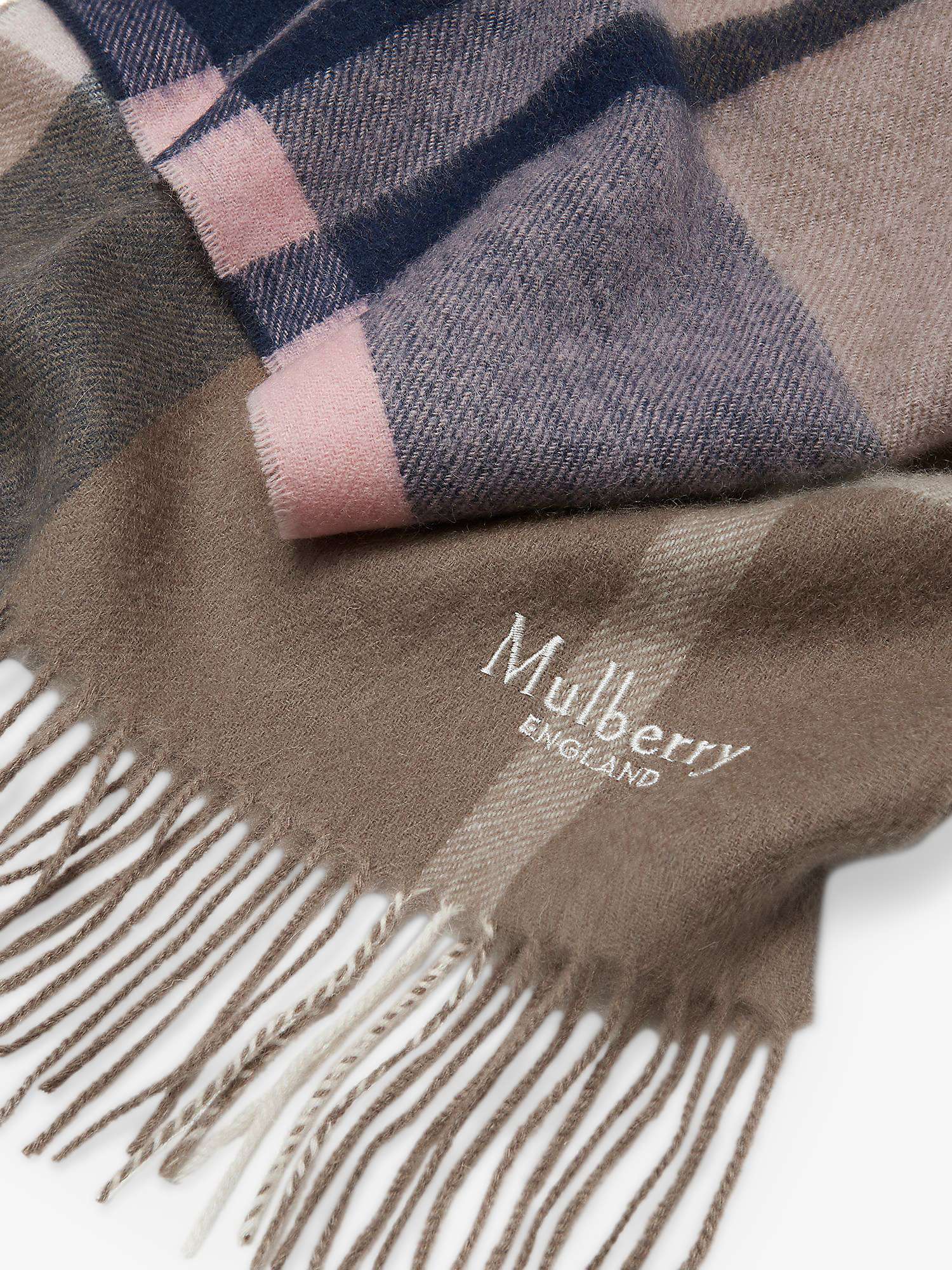 Buy Mulberry Small Check Lambswool Scarf Online at johnlewis.com