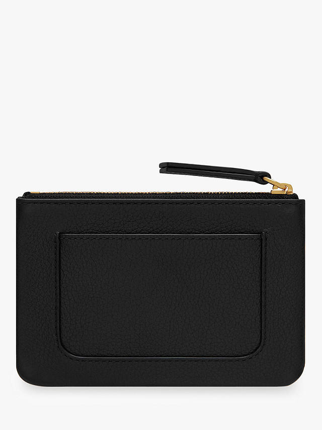 Mulberry Plaque Small Classic Grain Leather Zip Coin Pouch, Black