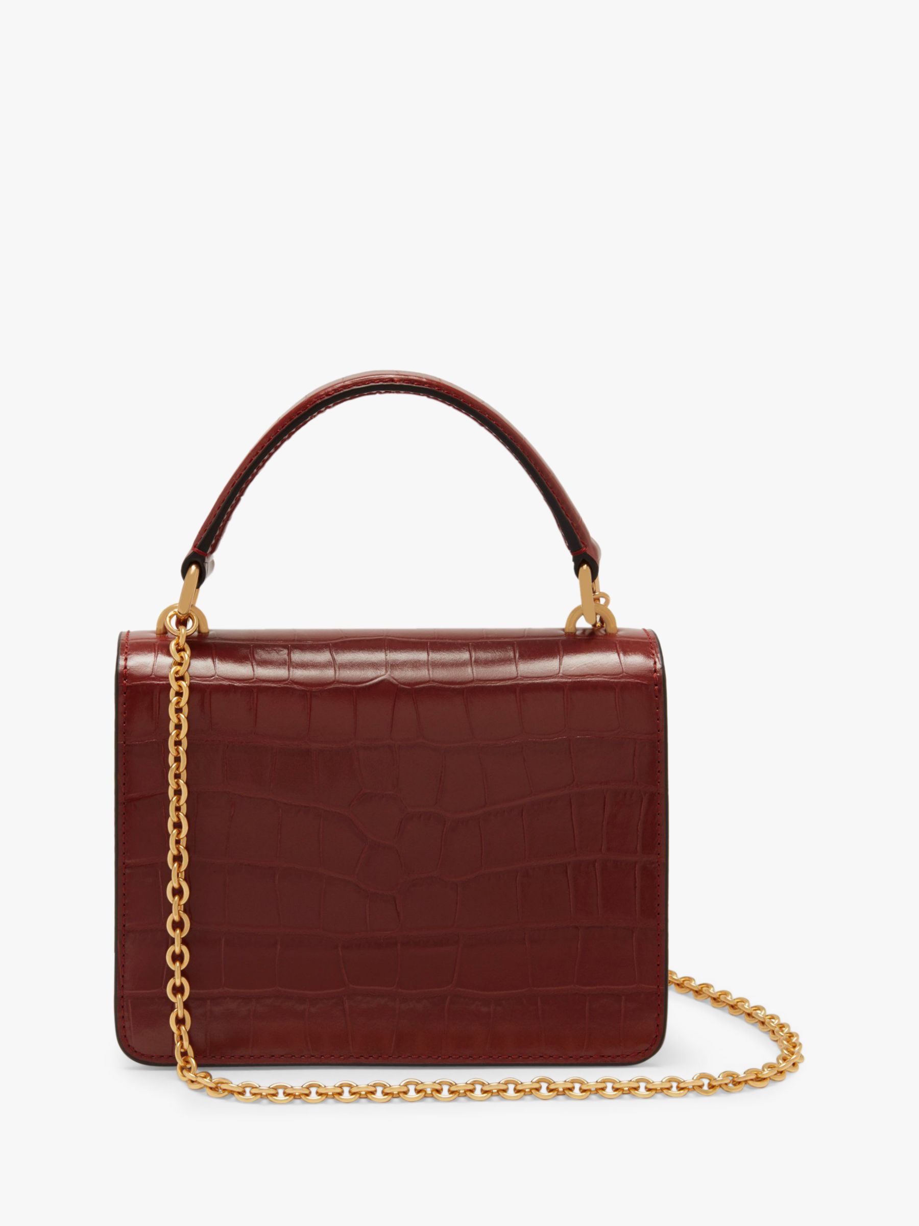 Mulberry Small Harlow Croc Embossed Leather Cross Body Bag, Venetian Red