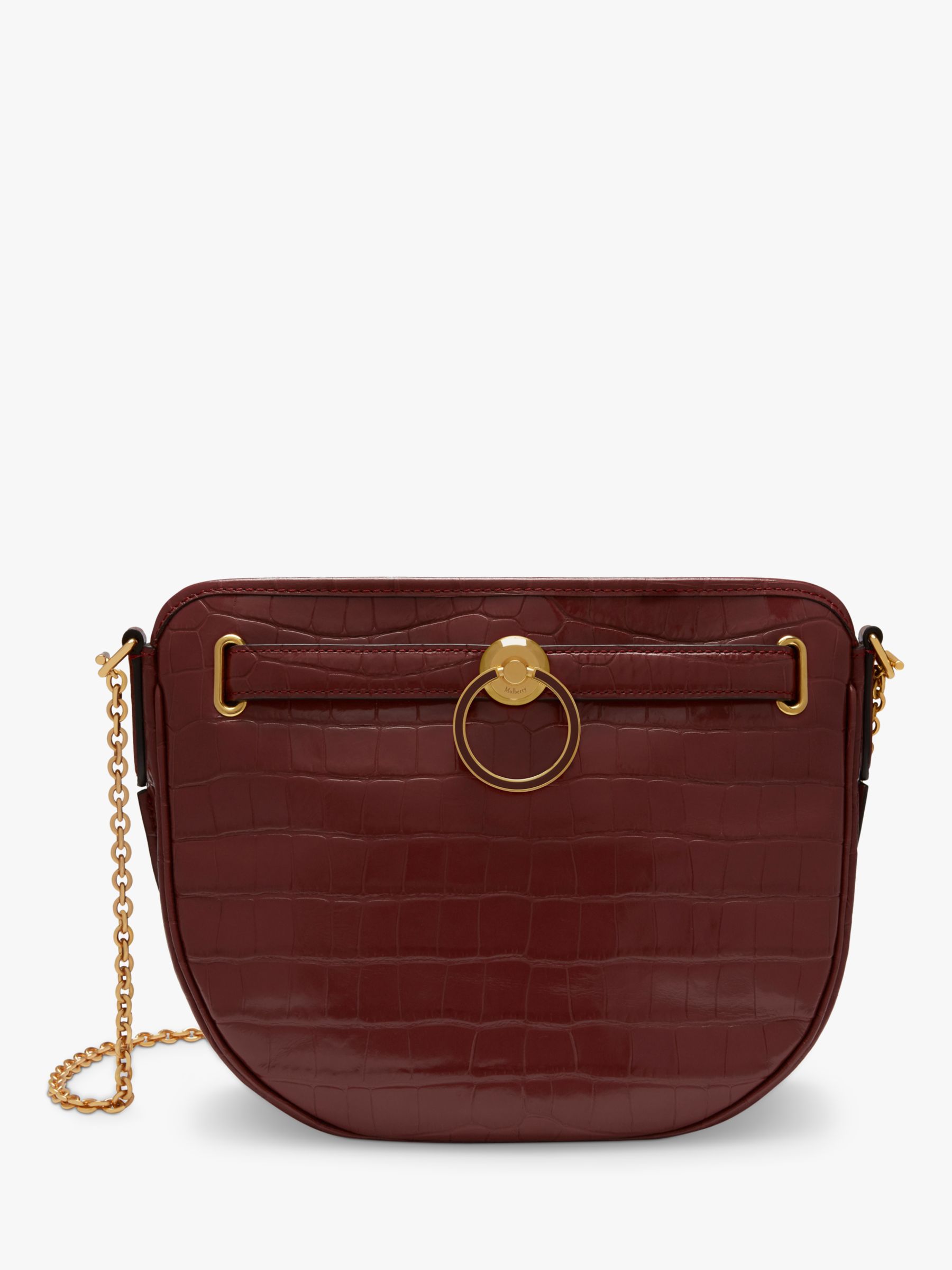 Mulberry Brockwell Croc Embossed Leather Satchel Bag at John Lewis ...
