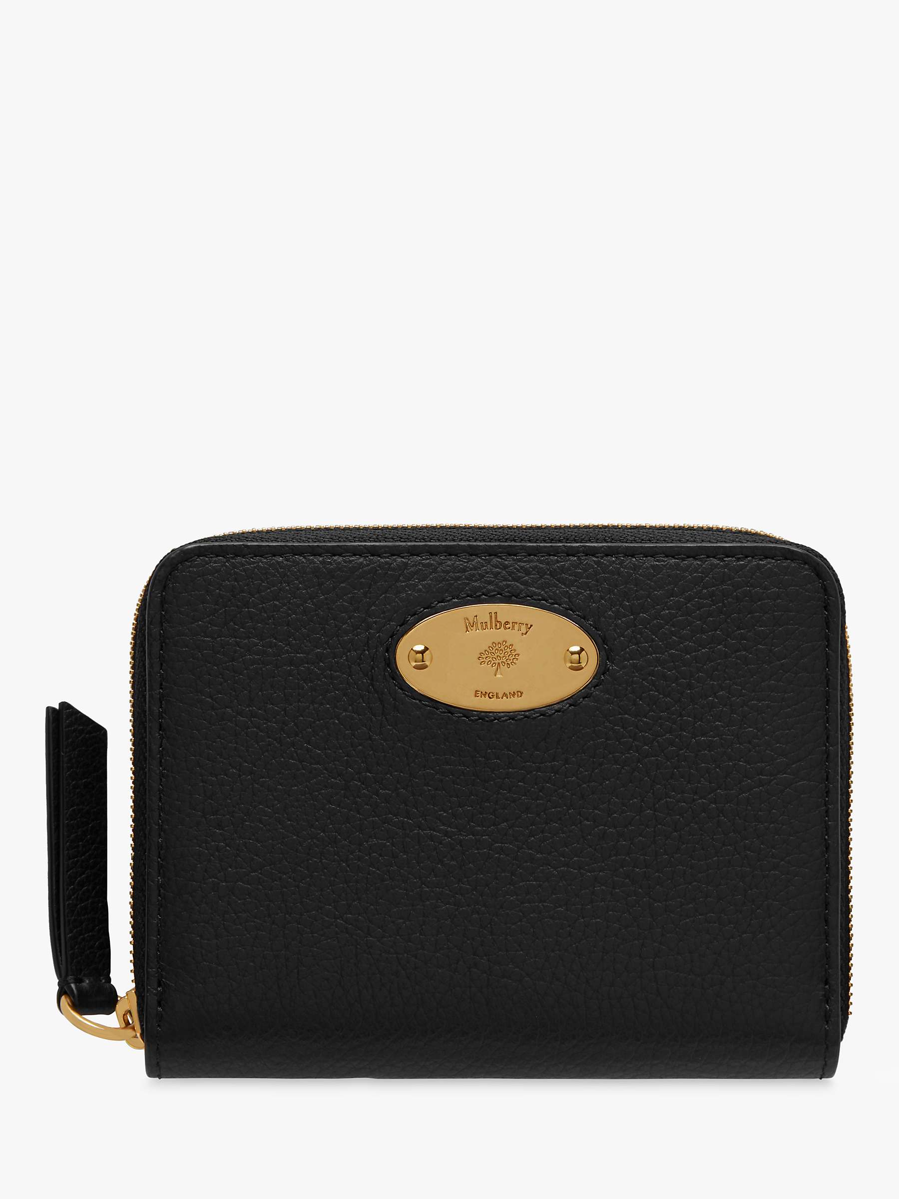 Buy Mulberry Plaque Classic Grain Leather Small Zip Around Purse Online at johnlewis.com