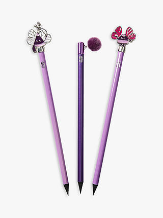 Tinc Ooloo Pencils with Toppers, Purple, Pack of 3