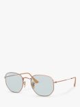 Ray-Ban RB3548N Hexgonal Sunglasses, Copper/Grey Blue