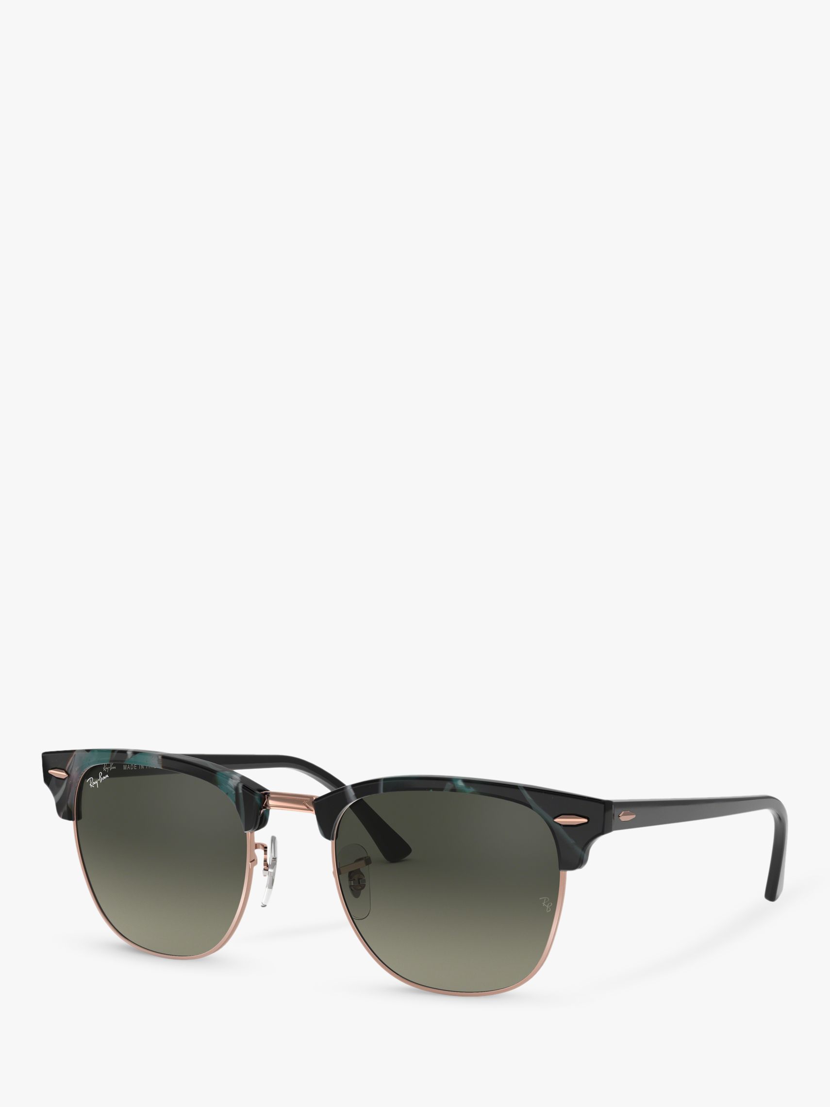 Ray Ban Rb3016 Clubmaster Square Sunglasses Spotted Grey Green At John Lewis Partners