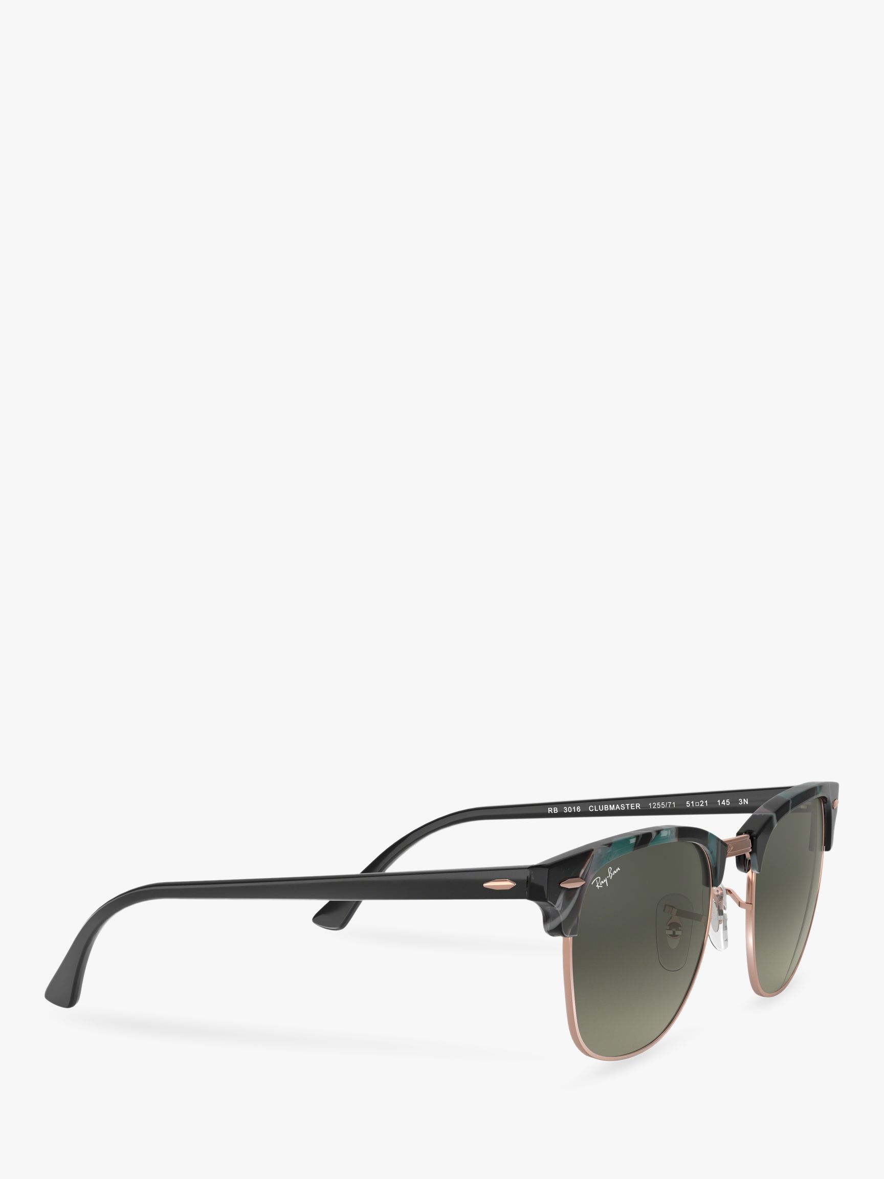 Ray Ban Rb3016 Clubmaster Square Sunglasses Spotted Grey Green At John Lewis Partners