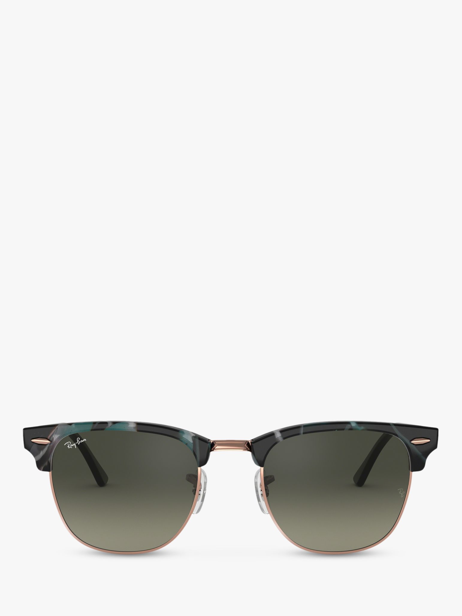 Ray Ban Rb3016 Clubmaster Square Sunglasses Spotted Grey Green At John Lewis Partners