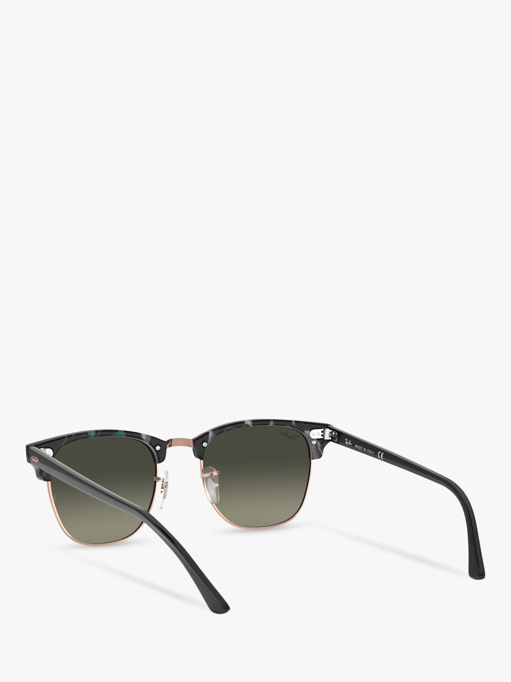 Ray Ban Rb3016 Clubmaster Square Sunglasses Spotted Grey Green At John Lewis Partners