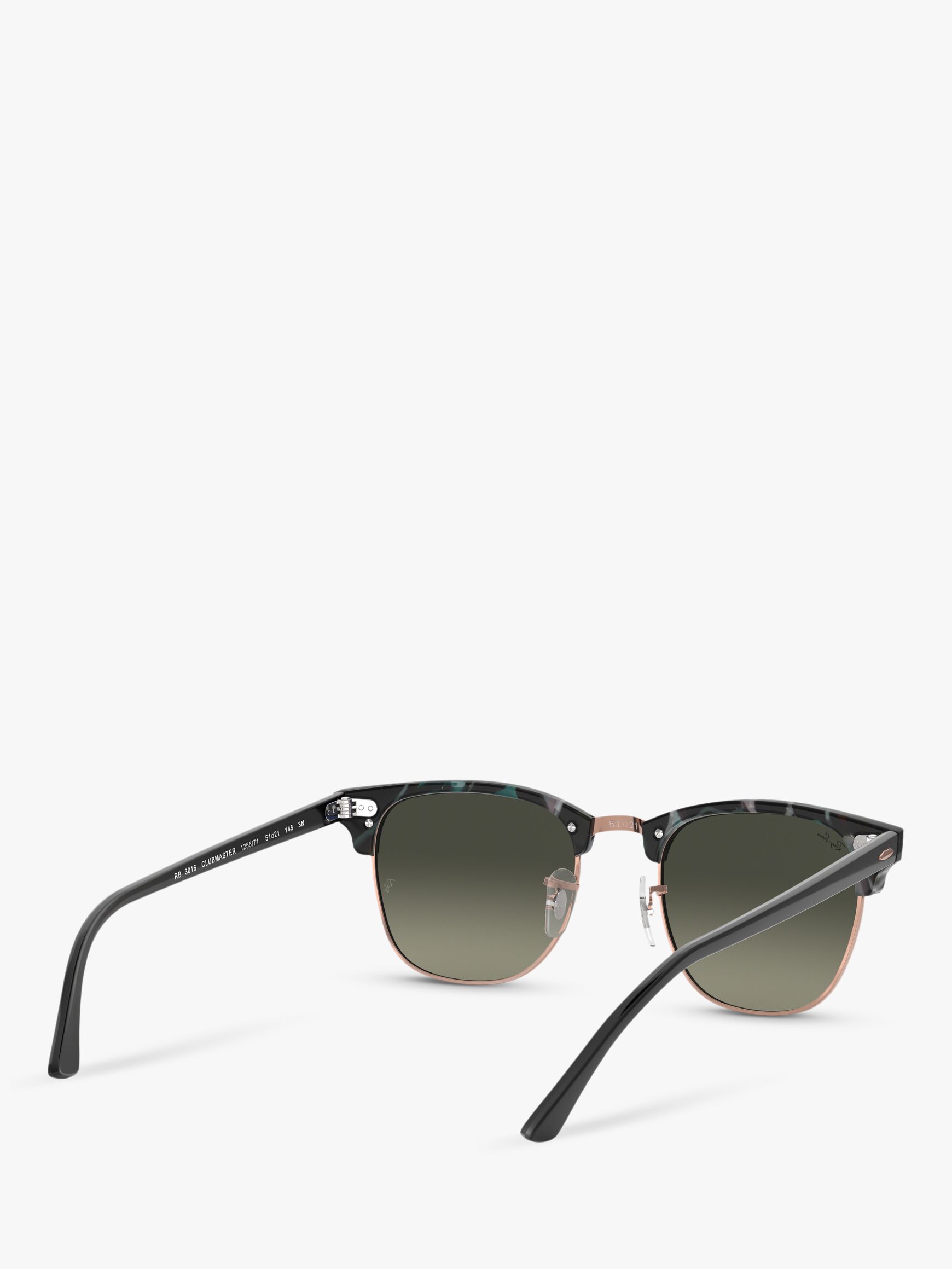 Ray Ban Rb3016 Clubmaster Square Sunglasses Spotted Grey Green At John Lewis Partners