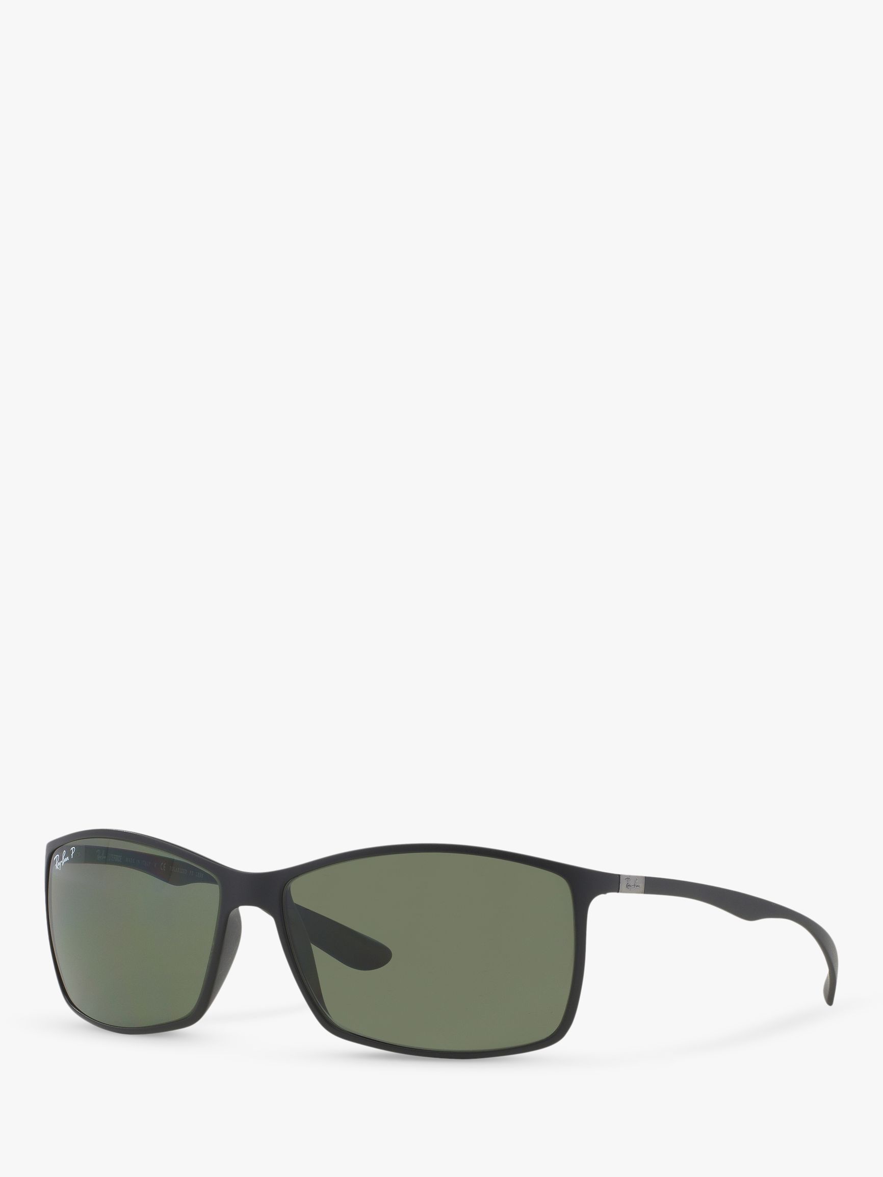 Ray-Ban RB4179 Men's Liteforce Tech Polarised Rectangular Sunglasses,  Black/Green at John Lewis & Partners