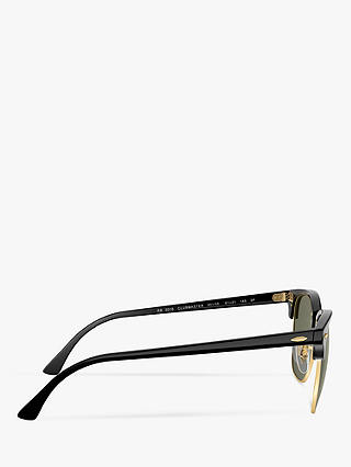 Ray-Ban RB3016 Men's Polarised Clubmaster Sunglasses, Black/Grey