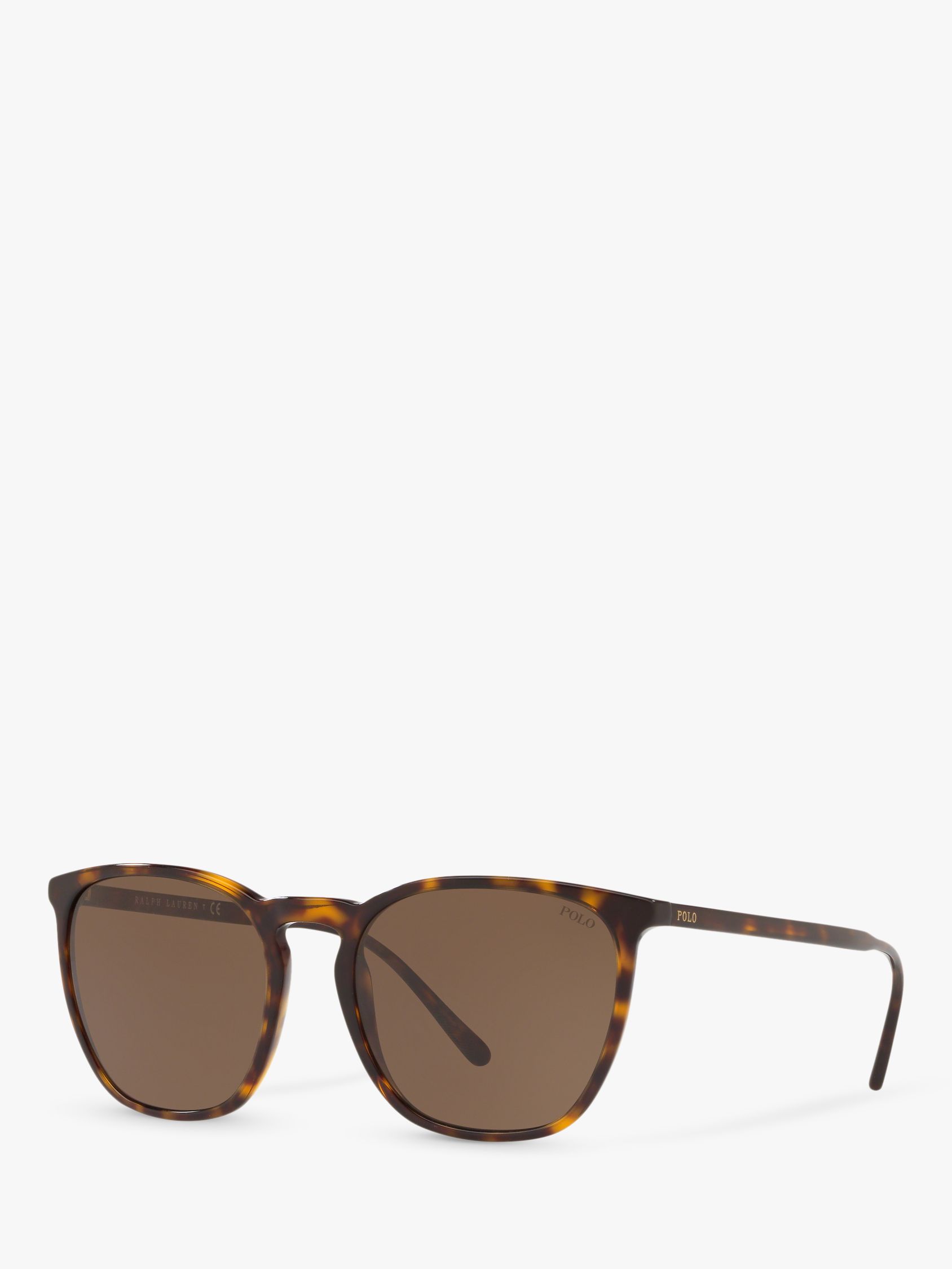 Polo Ralph Lauren PH4141 Men's Square Sunglasses, Dark Havana/Brown