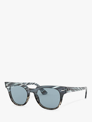 Ray-Ban RB2168 Unisex Square Sunglasses, Grey Striped/Blue Gradient