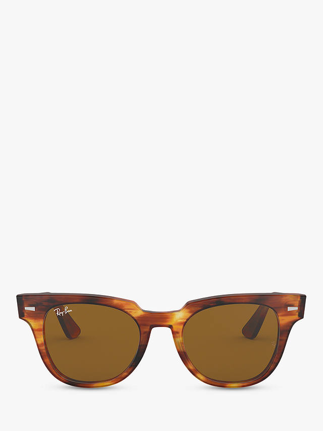 Ray-Ban RB2168 Unisex Square Sunglasses, Striped Havana/Brown