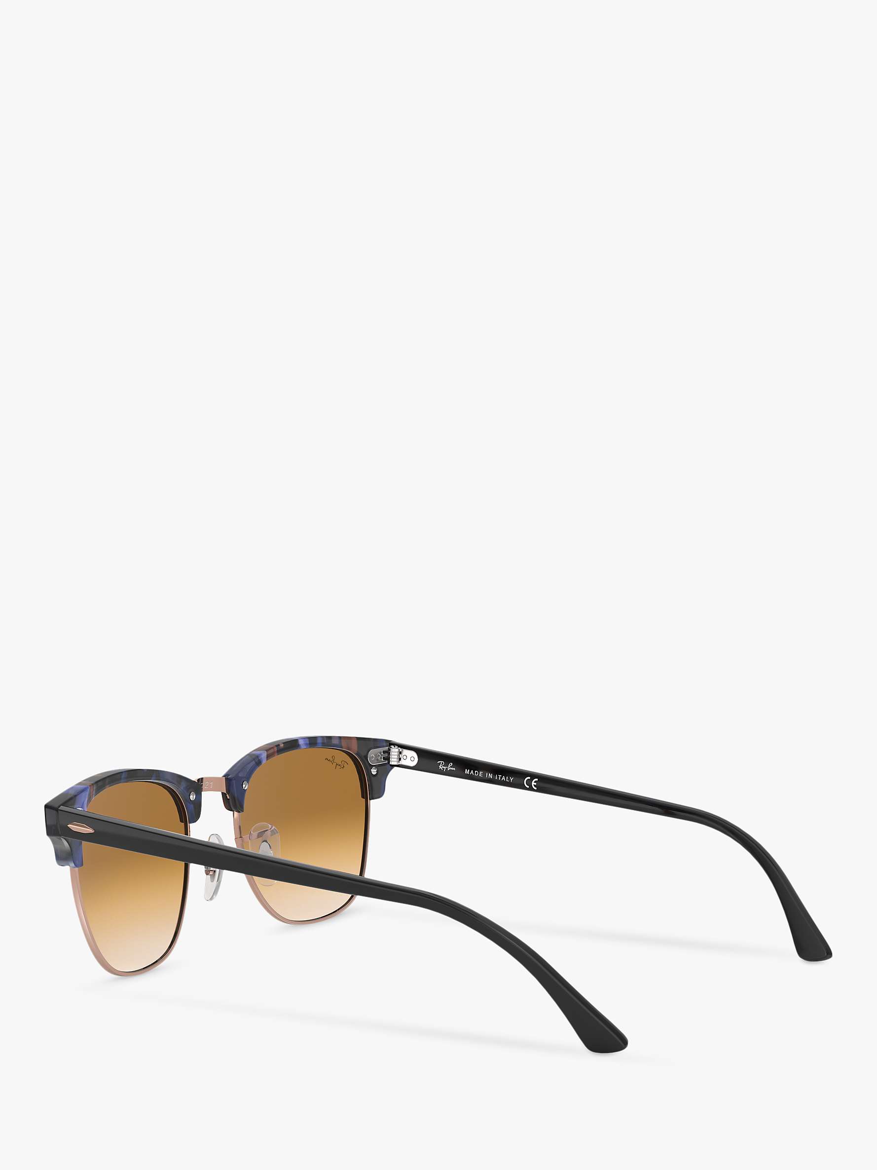 Buy Ray-Ban RB3016 Men's Classic Clubmaster Sunglasses, Spotted Blue/Brown Gradient Online at johnlewis.com