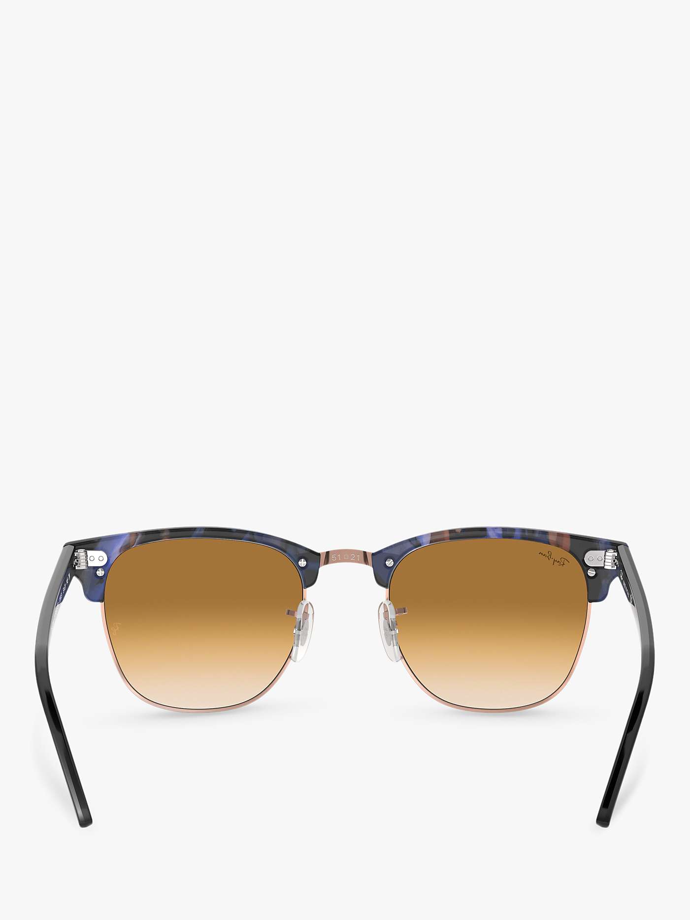 Buy Ray-Ban RB3016 Men's Classic Clubmaster Sunglasses, Spotted Blue/Brown Gradient Online at johnlewis.com