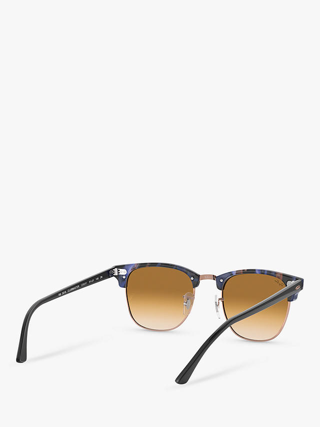 Ray-Ban RB3016 Men's Classic Clubmaster Sunglasses, Spotted Blue/Brown Gradient