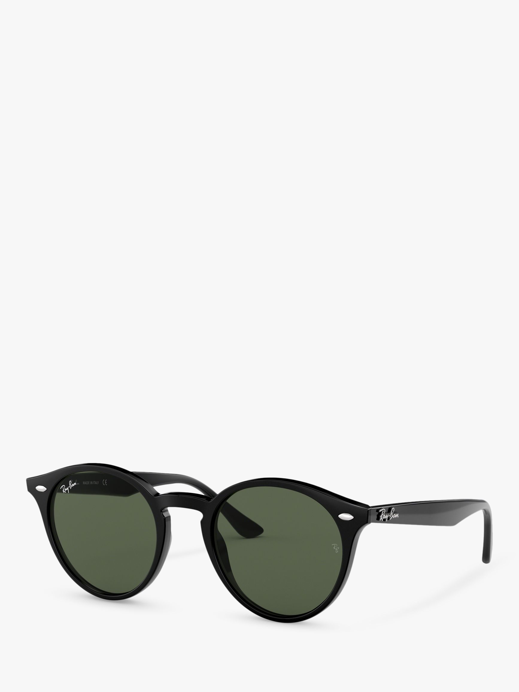 Ray-Ban RB2180 Men's Round Framed Sunglasses, Black/Grey Gradient at John  Lewis & Partners
