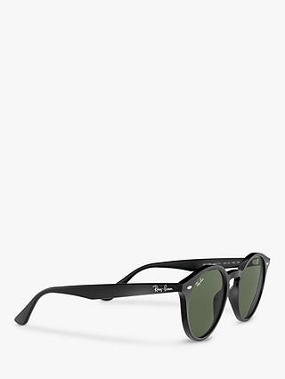 Ray-Ban RB2180 Men's Round Framed Sunglasses, Black/Grey Gradient