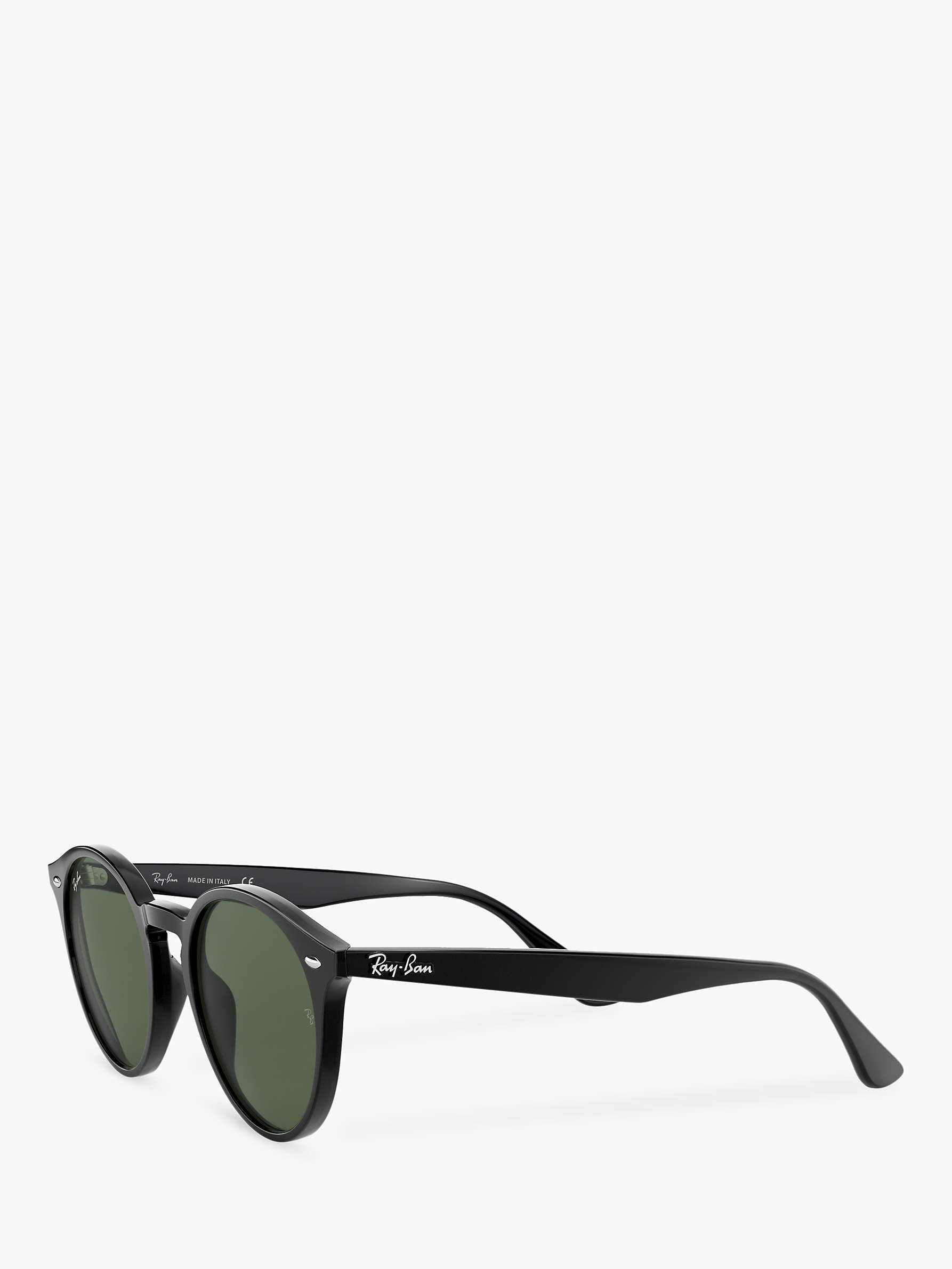 Buy Ray-Ban RB2180 Men's Round Framed Sunglasses, Black/Grey Gradient Online at johnlewis.com