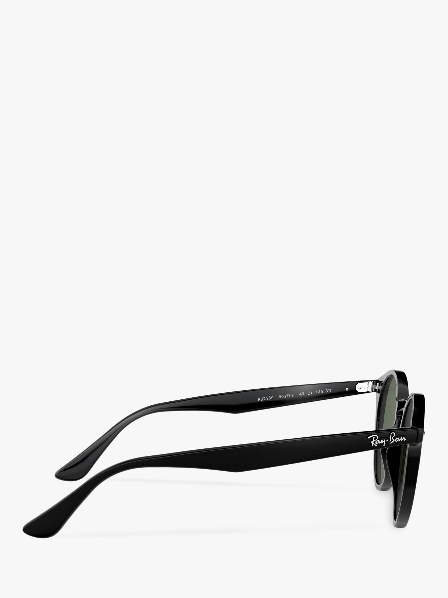 Ray-Ban RB2180 Men's Round Framed Sunglasses, Black/Grey Gradient