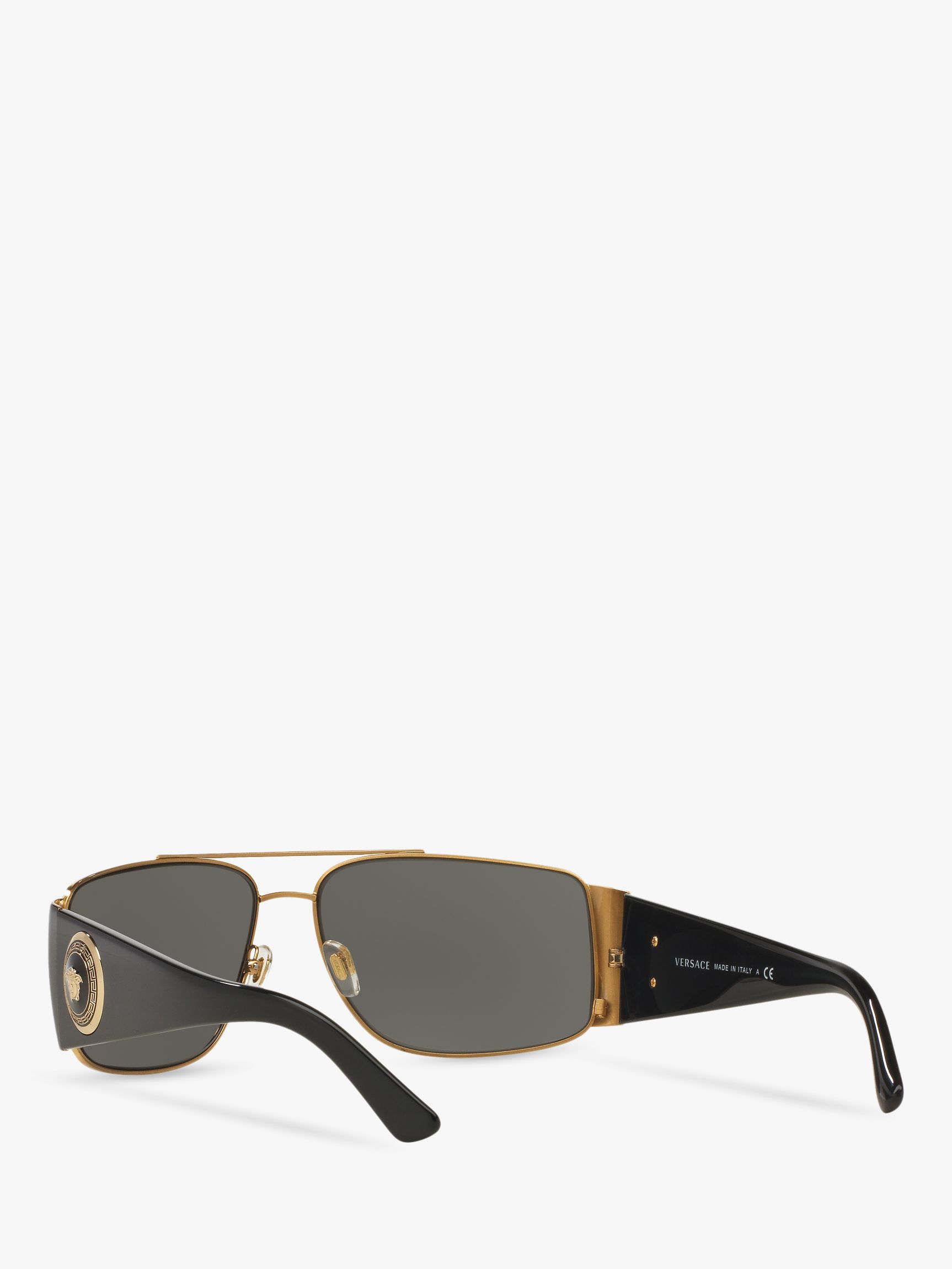 Versace Ve2163 Mens Rectangular Sunglasses Goldgrey 