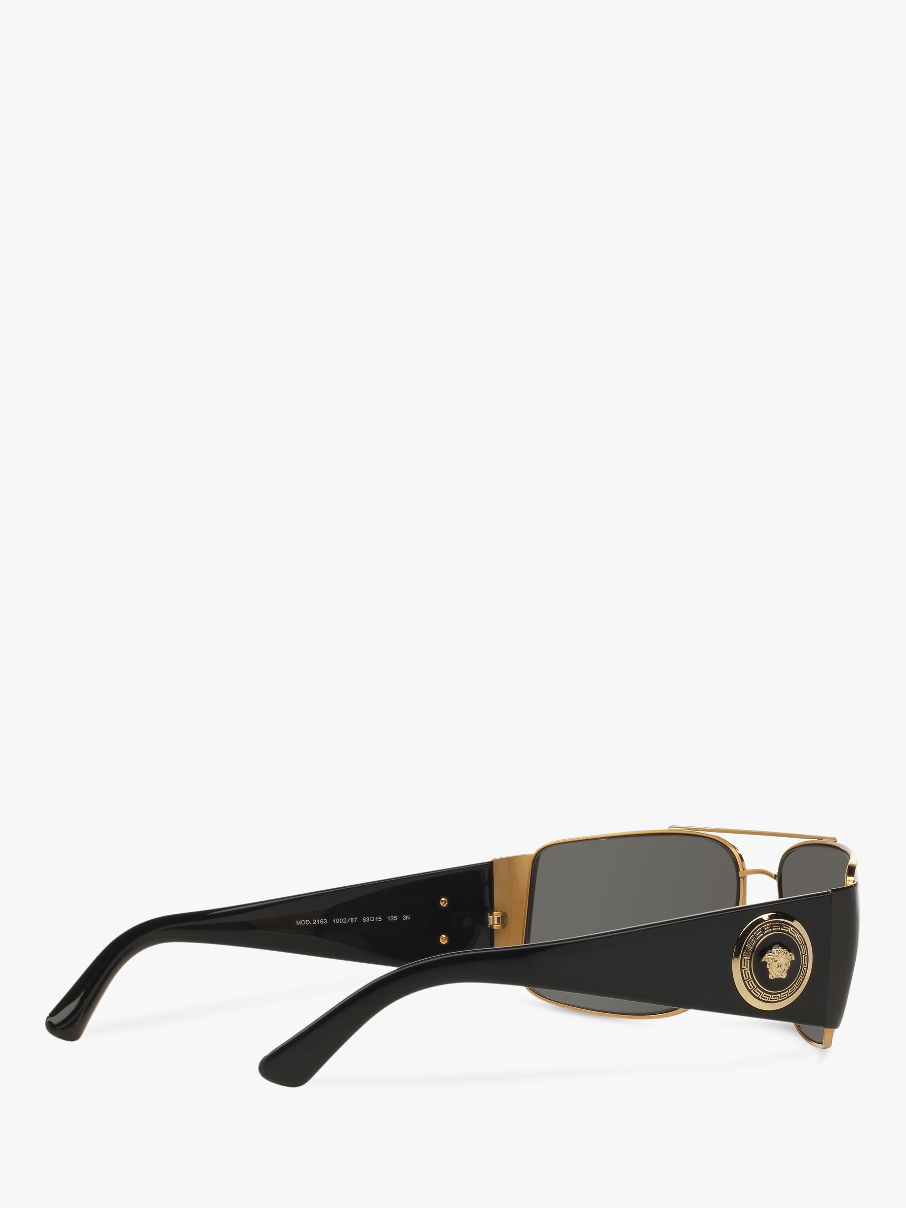 Versace Ve2163 Mens Rectangular Sunglasses Goldgrey 