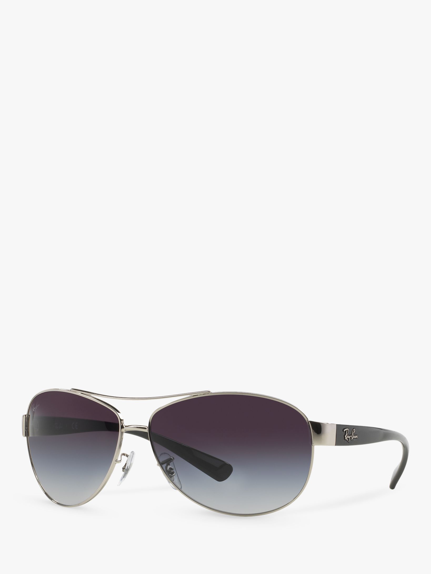 Ray-Ban RB3386 Men's Aviator Sunglasses, Silver/Grey Gradient