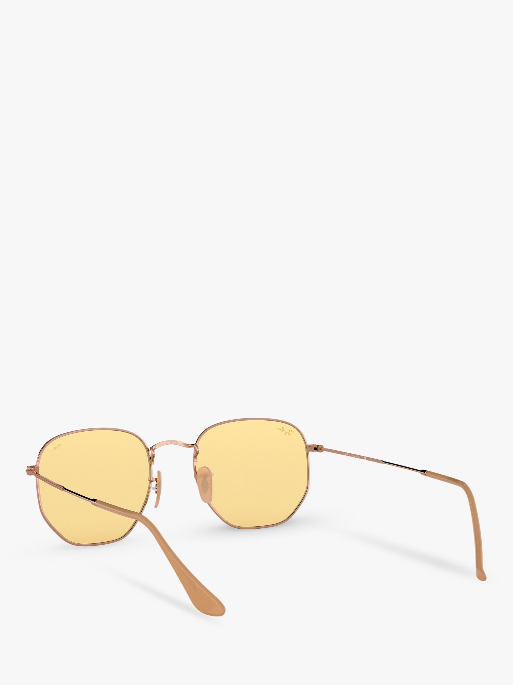 Ray Ban Rb3548n Hexgonal Sunglasses Copper Yellow At John Lewis And Partners
