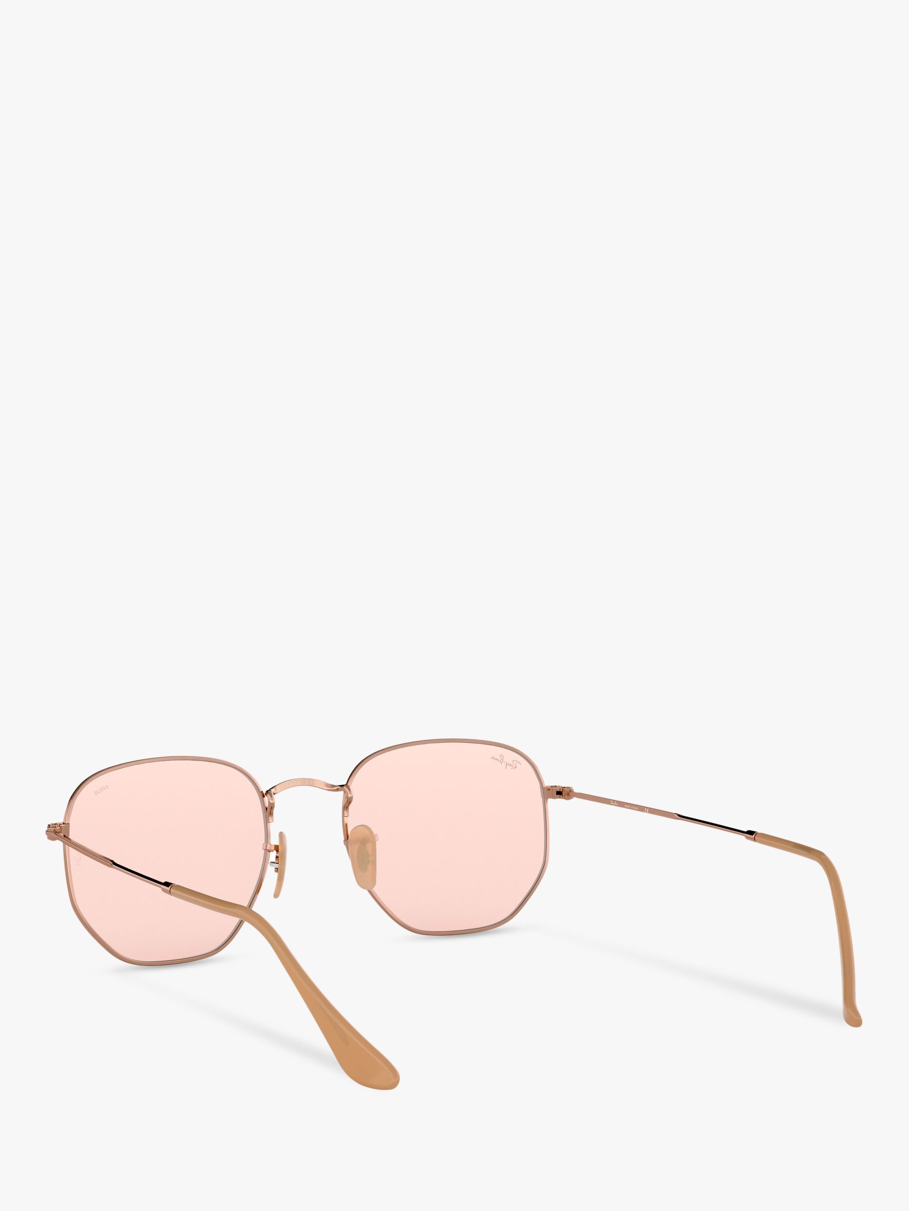 Ray-Ban RB3548N Hexgonal Sunglasses, Copper/Pink