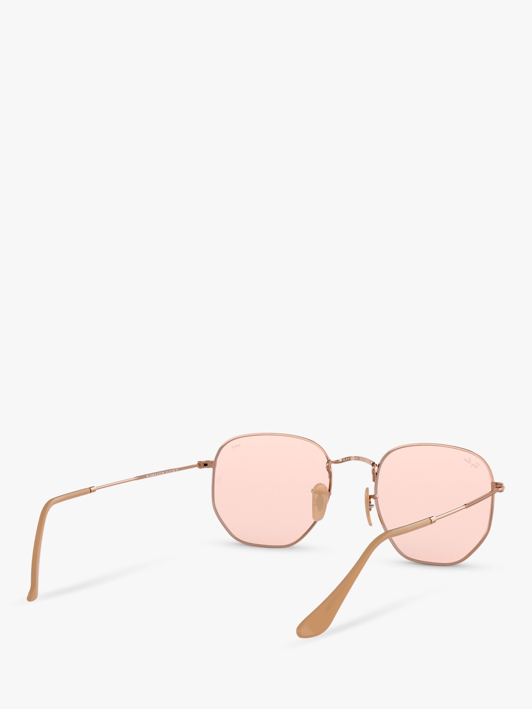 Ray Ban Rb3548n Hexgonal Sunglasses Copper Pink At John Lewis And Partners