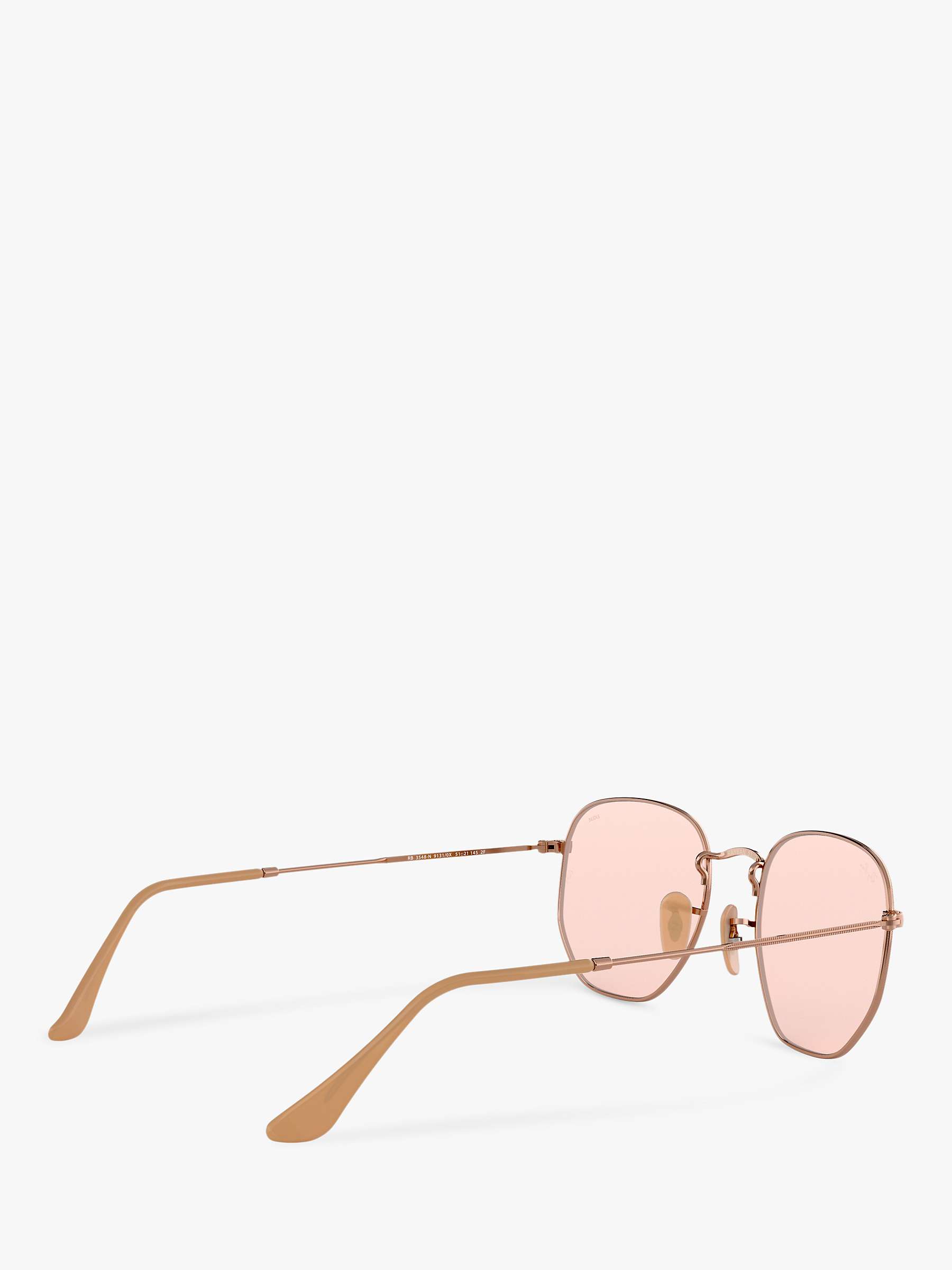 Buy Ray-Ban RB3548N Hexgonal Sunglasses, Copper/Pink Online at johnlewis.com