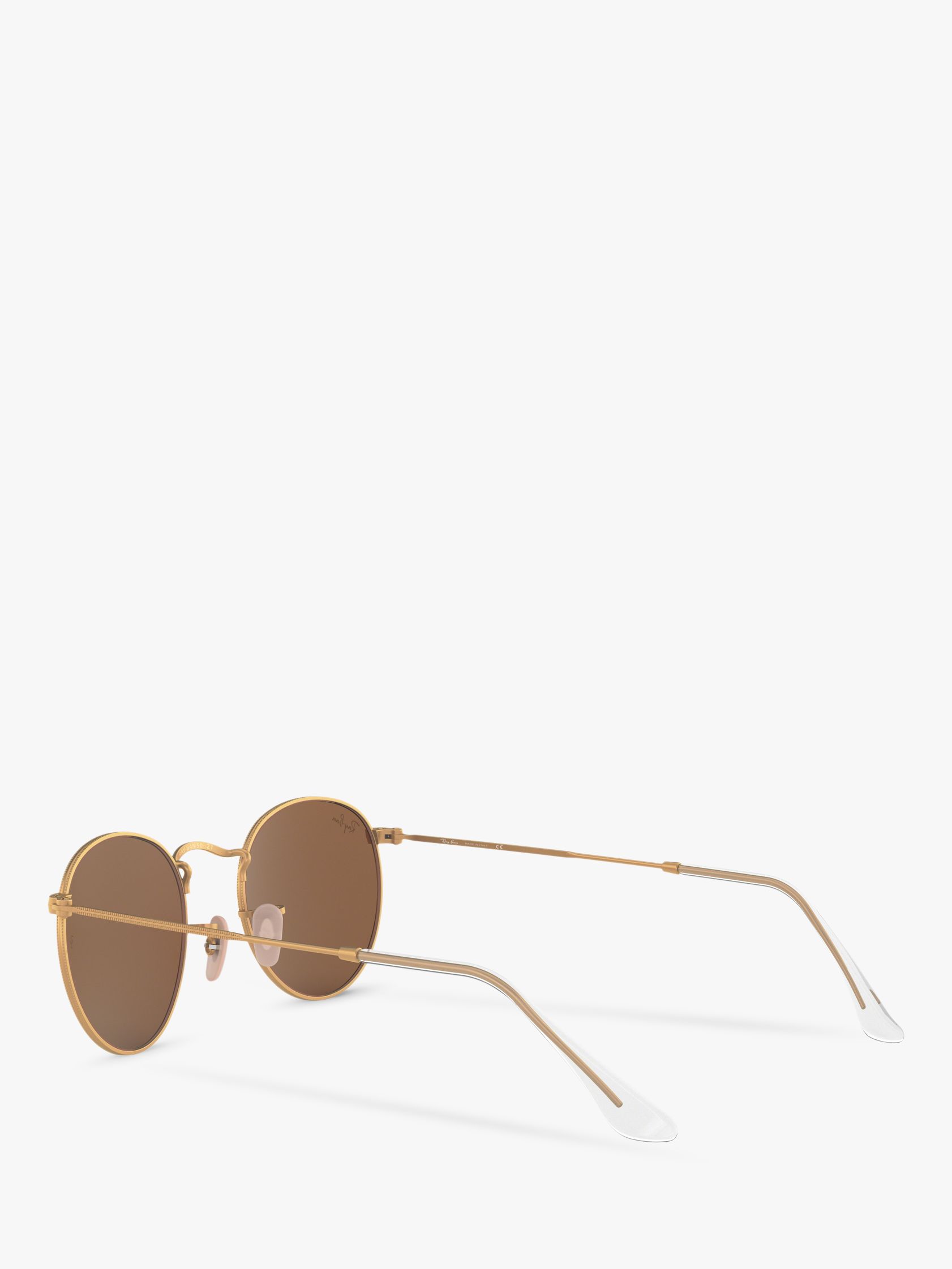 Buy Ray-Ban RB3447 Men's Round Flash Sunglasses, Gold/Mirror Pink Online at johnlewis.com